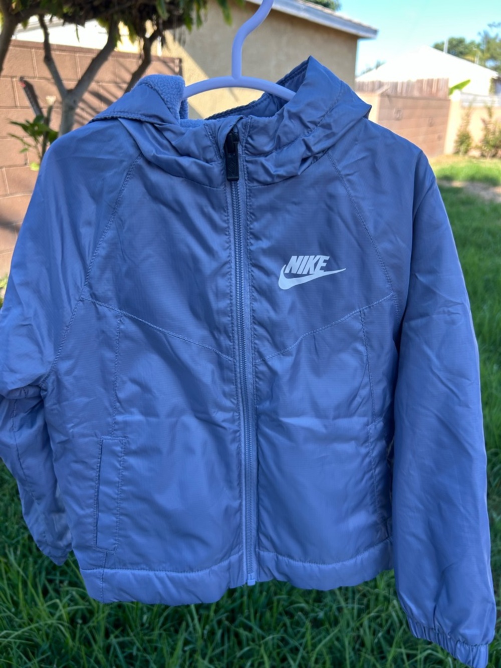 Nike Kids Blue Hooded Puffer Jacket